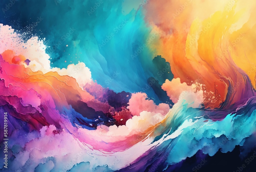 Abstract colorful watercolor background Generative AI