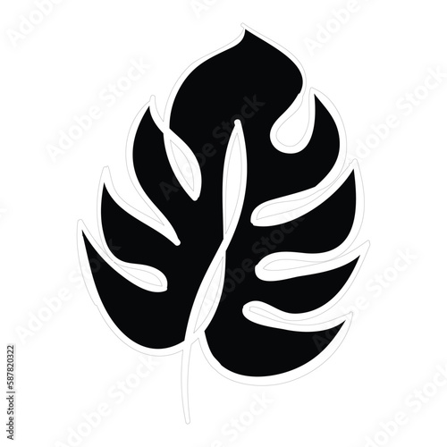 The illustration of hand drawing  leaf vector . Suitable for plants and flower icon sign or symbol.