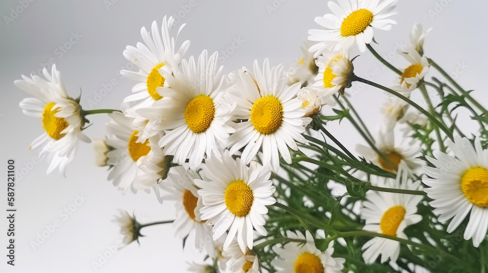 Obraz premium bouquet of tall stalk of daisy flower Generative AI
