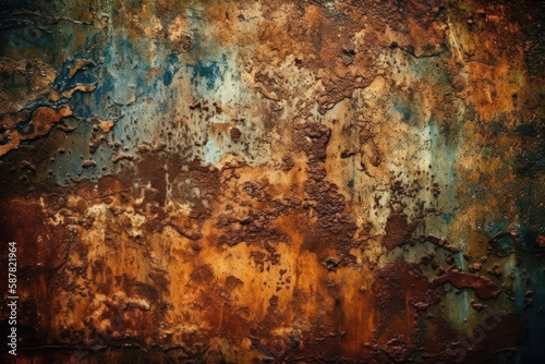 old copper bronze rusty background texture effect (Generative AI)