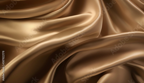 Soft Golden, silk satin background. Based on Generative Ai.