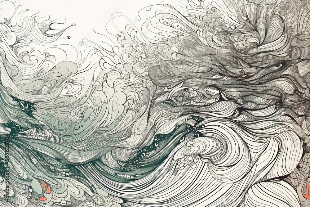 Fototapeta premium abstract hand drawn background, Generative AI illustrations