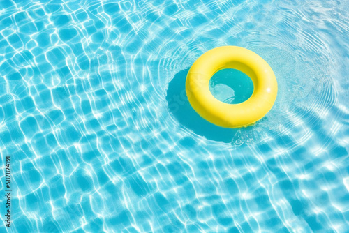 Yellow ring float. Generative AI