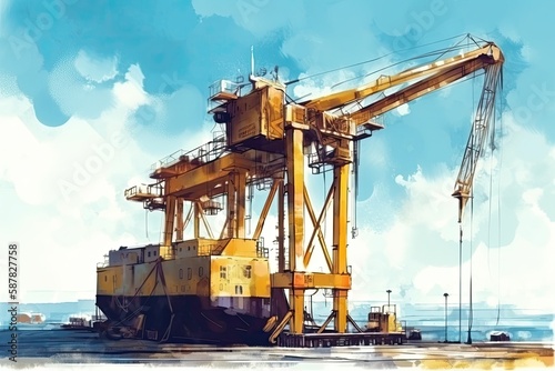 Wallpaper Mural majestic crane standing in the water. Generative AI Torontodigital.ca