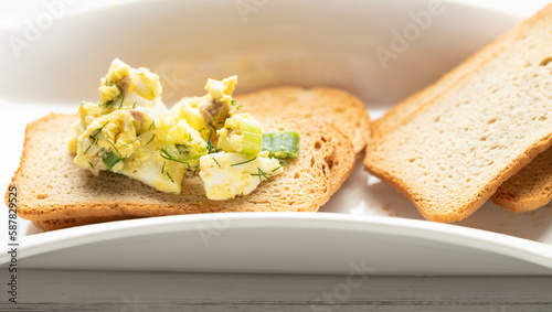 Cod salad on melba toast - appetizers