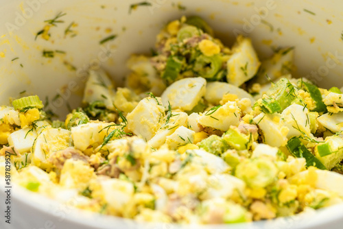 Cod salad on melba toast - appetizers