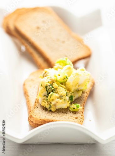 Cod salad on melba toast - appetizers