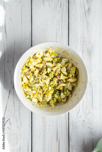 Cod salad on melba toast - appetizers