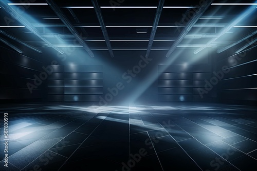 Abstract illuminated spotlight background or backdrop. AI generated, human enhanced. © top images