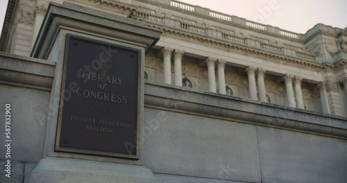 Sign In Front Of U.S. Library Of Congress Thomas Jefferson Building In Washington D.C. photo