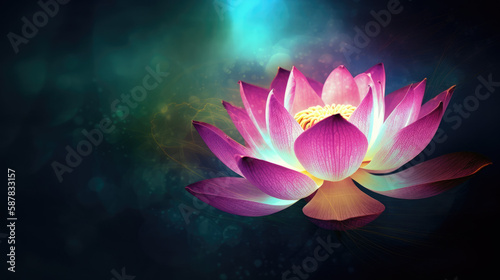 spiritual pink lotus flower illustration - by generative ai © CEVmemories