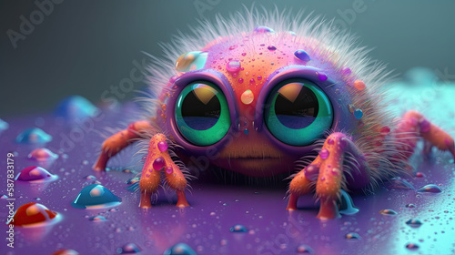 cute spider alien monster - by generative ai
