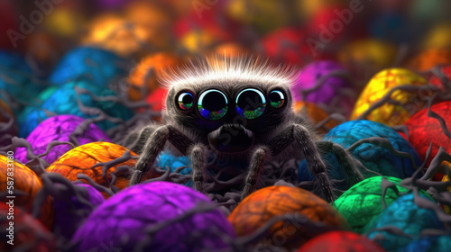 cute spider alien monster - by generative ai