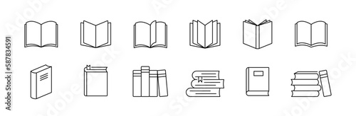Book icon. Literature book icons collection. Textbook icons