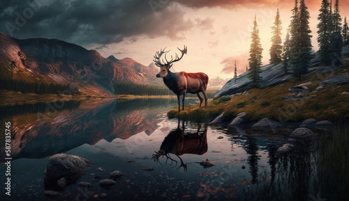 elk at sunset © Regina