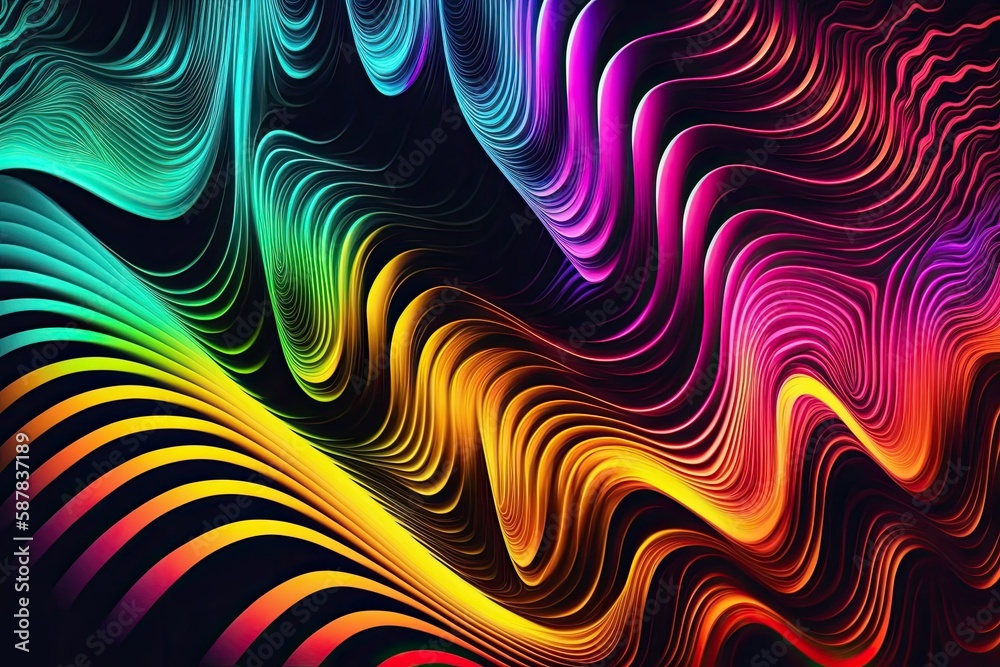 colorful wavy background design, generative ai, generative, ai