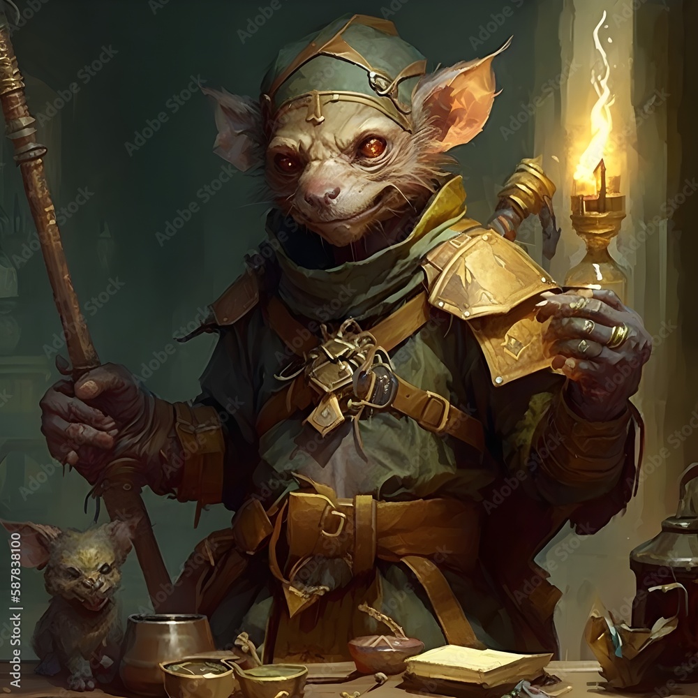 Vexgit Gremlin pathfinder kingmaker style art capuchin gremlin part automaton wearing ...