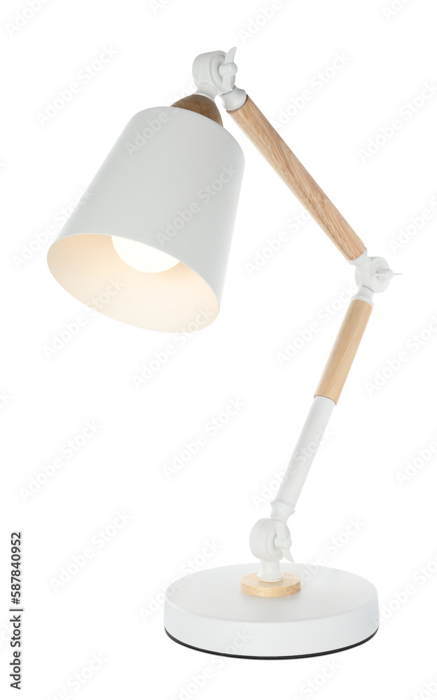 Stylish modern table lamp isolated on white Stylish modern table lamp isolated on white