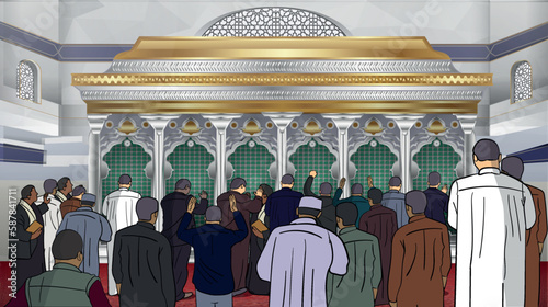 Imam Hussain shrine islamic vector 