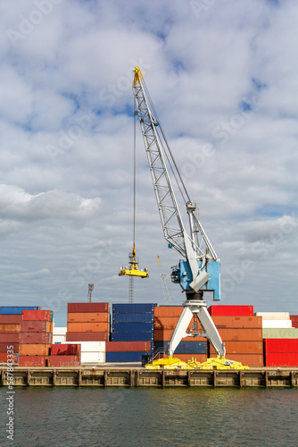 Port of Rotterdam - Crane and Shipping Containers photo