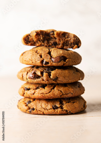 Stack of chocolate chip cookies 