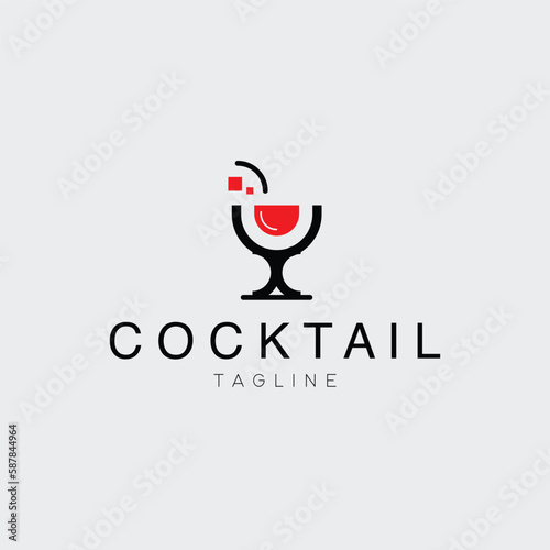 cocktail logo illustration vector design
