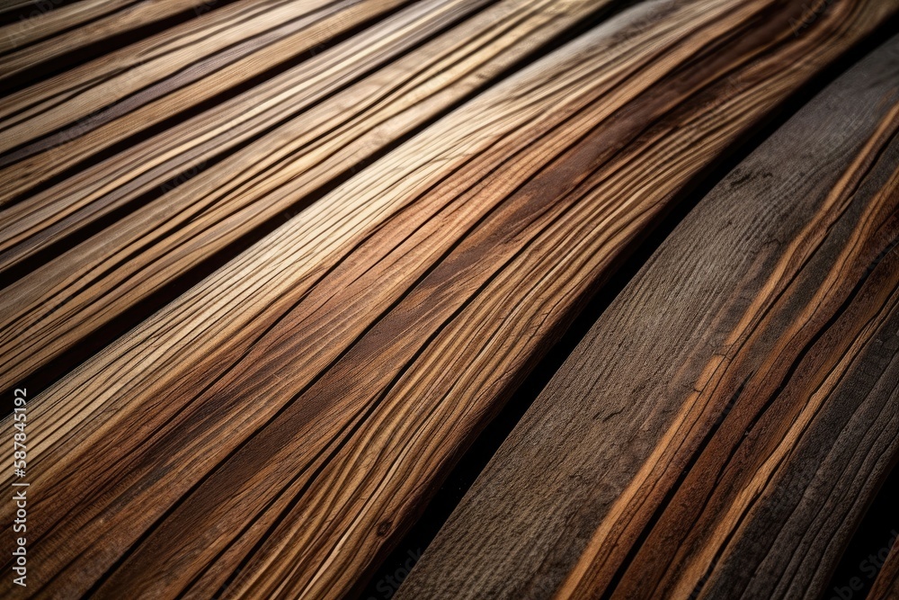 Close-Up View of a Textured Wooden Surface. Generative AI Close-Up View of a Textured Wooden Surface. Generative AI