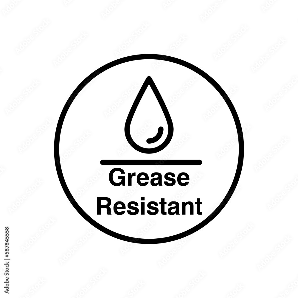 Grease Resistant vector illustration on white background..eps
