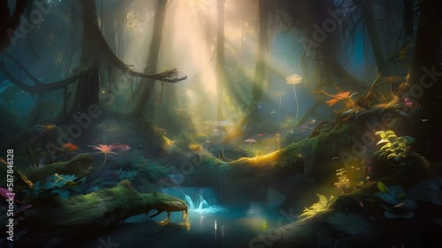 Step into a world of enchantment and wonder with a stunning, hyper-realistic image of nature that captures the essence of its magical beauty. Created using generative AI. 