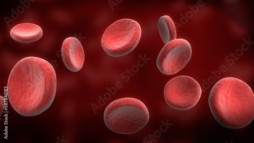 A picture of red blood cells flowing
