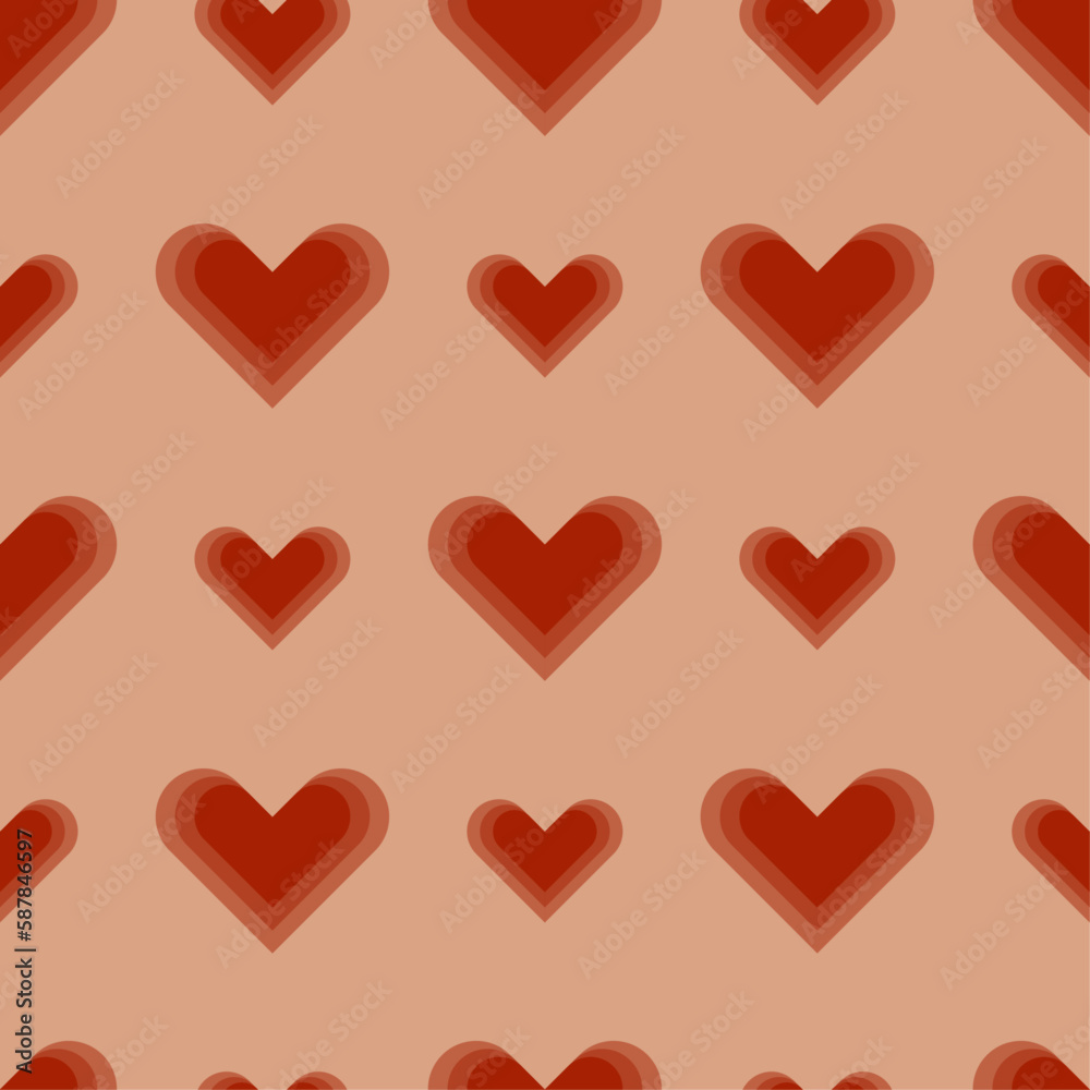 Valentine's Day hearts love pattern (vector)
