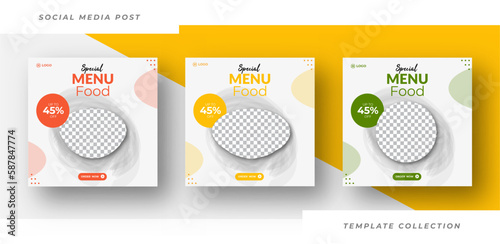 Food menu special promotion social media post template