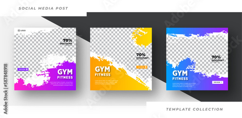 Gym fitness design social media post template