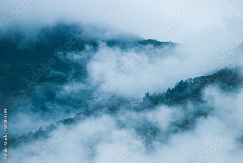 Tableau sur toile Bosque de nubes en montañas en los alrededores Machupichu y Aguas calientes