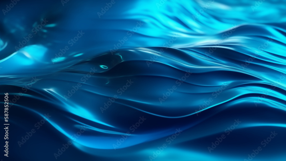 Naklejka premium Cobalt Blue Liquid Foil Gradient Background wallpaper banner pattern