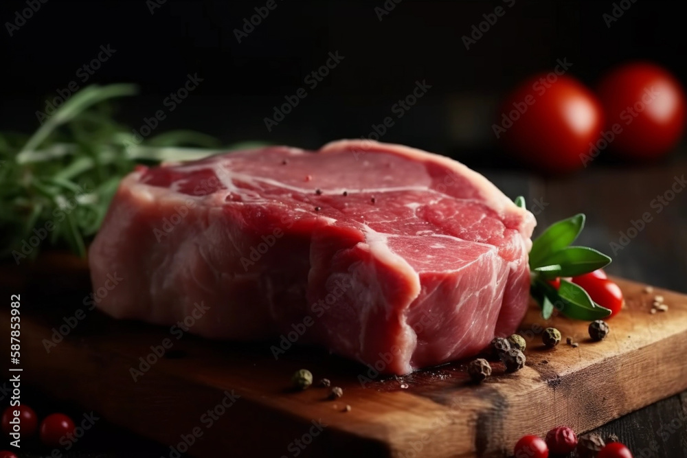 raw fresh pork meat real