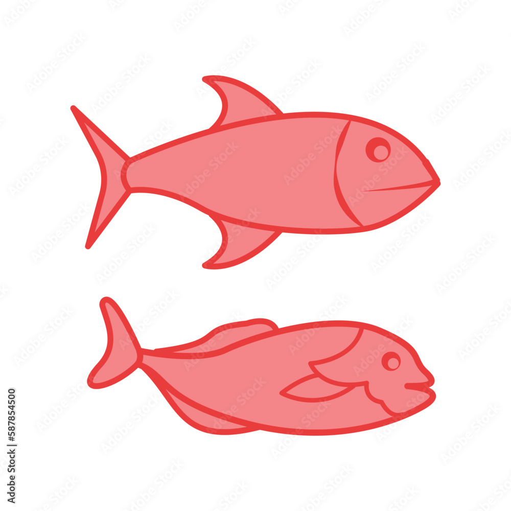 Fototapeta premium fish, icon, color, vector, illustration, desing, logo, teplate, flat,style