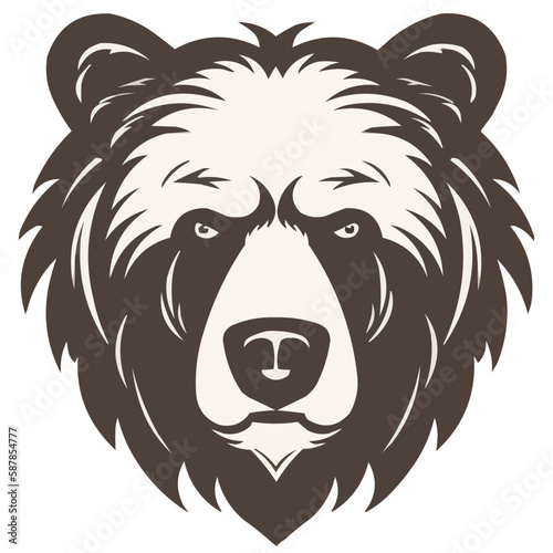 Bear grizzly face head vector