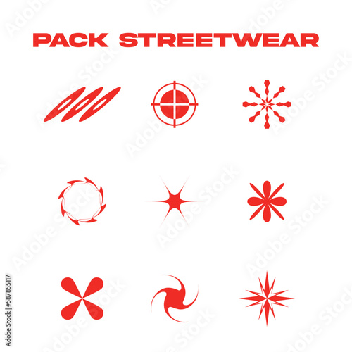 nine object pack for streetwear object y2k style