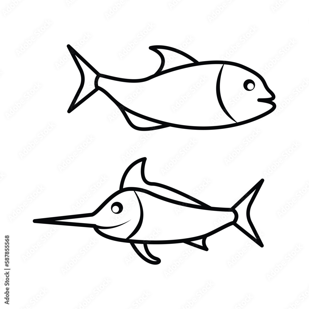 Fototapeta premium fish, icon, vector, illustration, desing, logo, teplate, flat,style