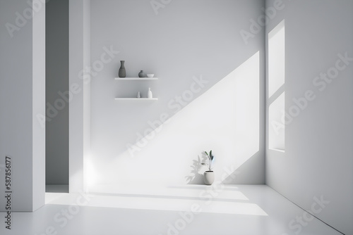 A minimalist room with gentle lighting - AI Technology