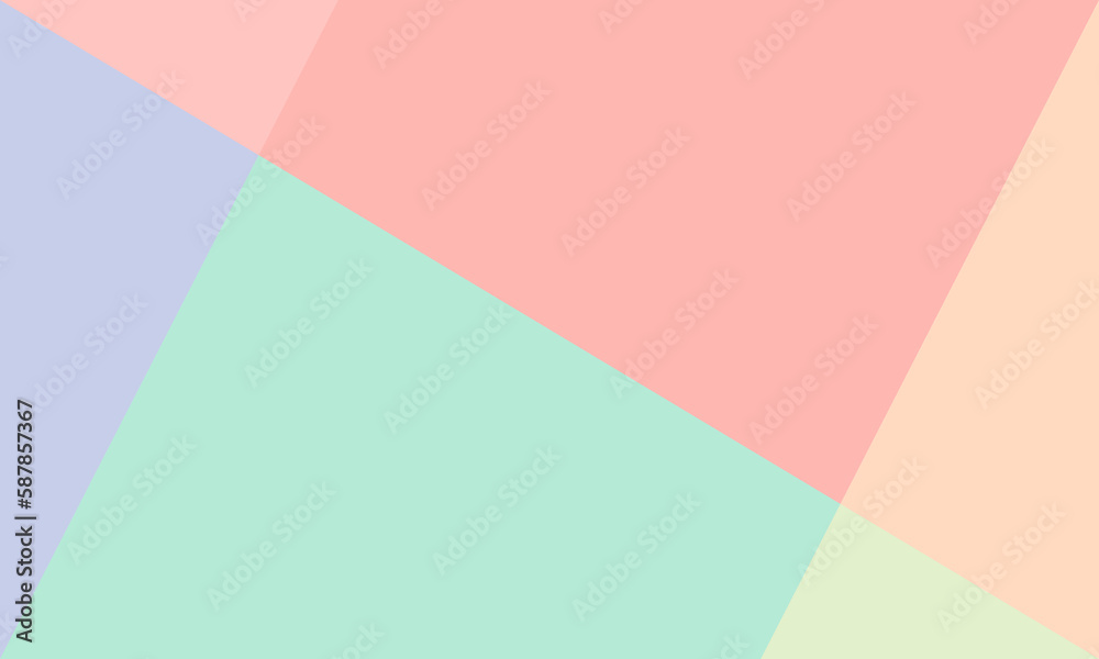 Abstract geometric shapes pastel color pink, blue, green background