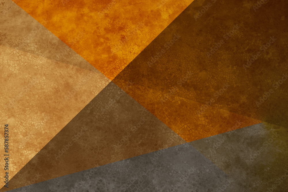 Dark and light shade brown orange gray abstract background. Geometric shape. Mosaic. Diagonal lines, triangles. Toned old cracked concrete surface texture. Colorful. Mix. Modern. Like cubism pattren. Dark and light shade brown orange gray abstract background. Geometric shape. Mosaic. Diagonal lines, triangles. Toned old cracked concrete surface texture. Colorful. Mix. Modern. Like cubism pattren.