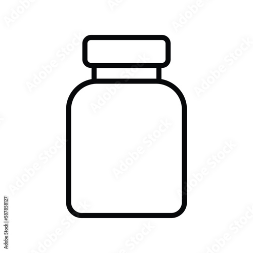 medicine bottle, icon, line, vector, illustration, desing, logo, teplate, flat,style