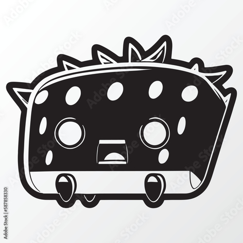 Cartoon fruit robot character sketch in anime style 