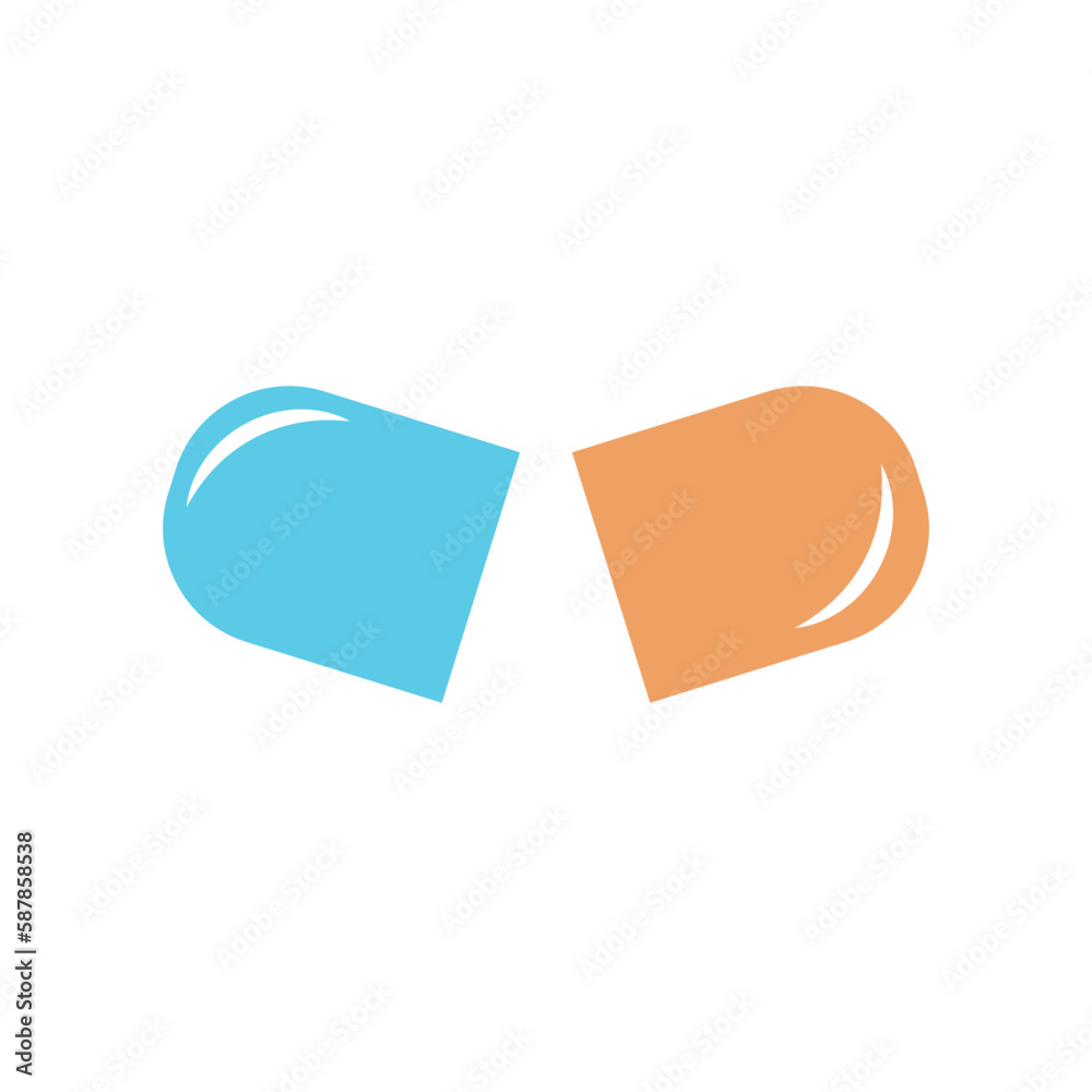 pils, capsul, icon, color, vector, illustration, desing, logo, teplate, flat,style