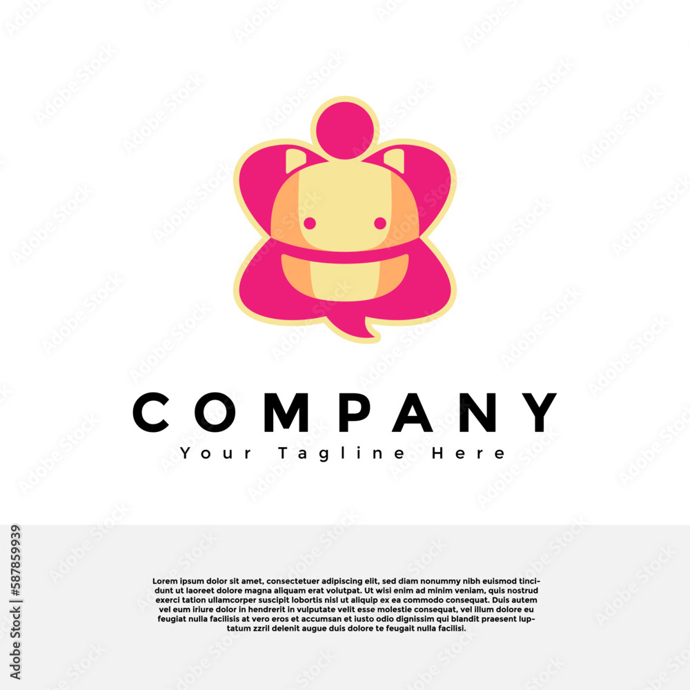 Cute turtle with bag logo creative vector design. Gradient logo premium vector