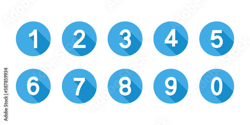 Numbers icon set on transparent background. photo