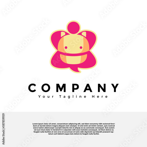 Cute turtle with bag logo creative vector design. Gradient logo premium vector
