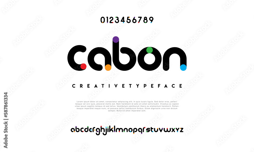 Modern abstract digital alphabet font. Minimal technology